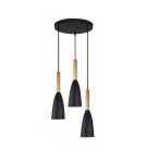 Lampy wiszące - Light Prestige Solin 3 wisząca talerz czarno/złota E27 czarny/złoty LP-181/3P BK/GD - product 1