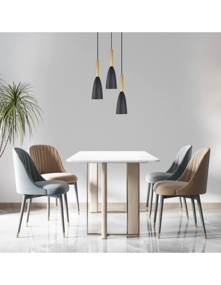 Light Prestige Solin 3 wisząca talerz czarno/złota E27 czarny/złoty LP-181/3P BK/GD