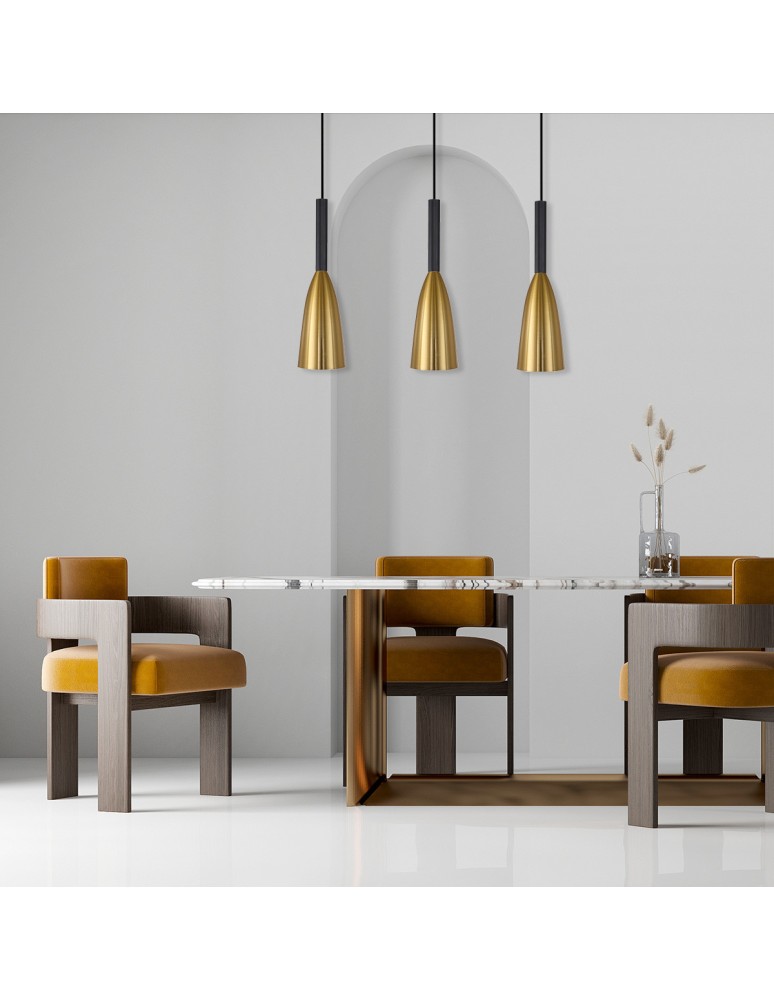 Lampy wiszące na listwie - Light Prestige Solin 3 wisząca linia złota E27 złoty/czarny LP-181/3L GD - product kolory-swiatla.pl 2