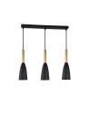 Light Prestige Solin 3 wisząca linia czarno/złota E27 czarny/złoty LP-181/3L BK/GD