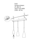 Light Prestige Solin 3 wisząca linia czarno/złota E27 czarny/złoty LP-181/3L BK/GD Light Prestige Solin 3 wisząca linia czarno/złota E27 czarny/złoty LP-181/3L BK/GD