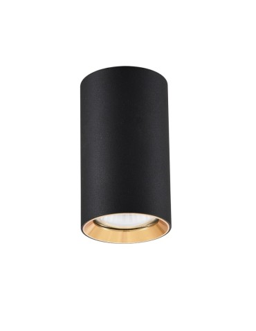 Light Prestige Manacor oczko czarne ze złotym ringiem 13 cm GU10 czarny LP-232/1D - 130 BK/GD