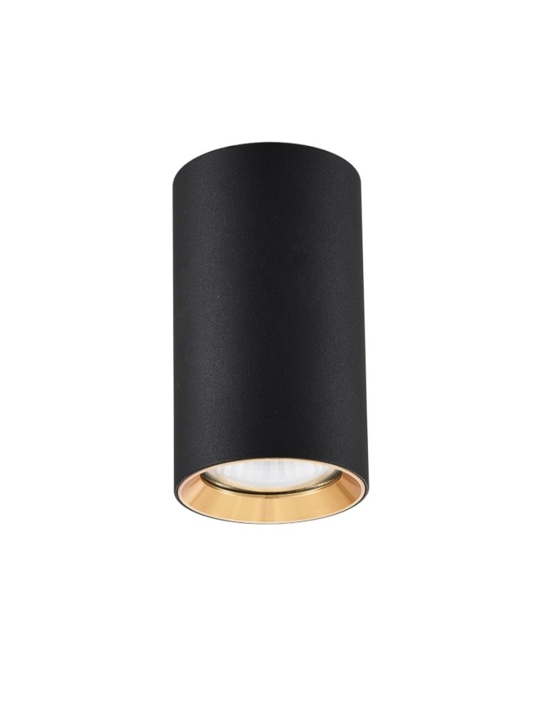 Light Prestige Manacor oczko czarne ze złotym ringiem 13 cm GU10 czarny LP-232/1D - 130 BK/GD