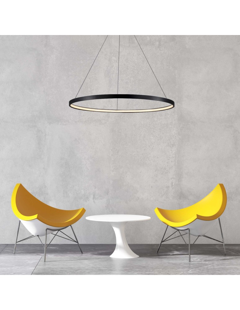 Light Prestige Ring lampa wisząca średnia czarna 4000K LP-909/1P 4M BK 1xLED czarny Light Prestige Ring lampa wisząca średnia czarna 4000K LP-909/1P 4M BK 1xLED czarny