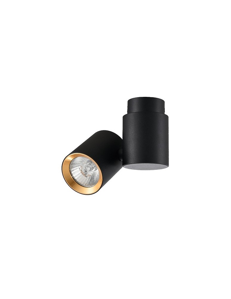 Light Prestige Boston 1 czarny ze złotym ringiem GU10 czarny LP-741/1W BK/GD Light Prestige Boston 1 czarny ze złotym ringiem GU10 czarny LP-741/1W BK/GD