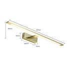 Light Prestige Isla kinkiet złoty duzy z IP44 3000K LED złoty GS-LWB-20W/3 GOLD Light Prestige Isla kinkiet złoty duzy z IP44 3000K LED złoty GS-LWB-20W/3 GOLD