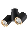 Light Prestige Boston 2 czarny ze złotym ringiem GU10 czarny LP-741/2W BK/GD