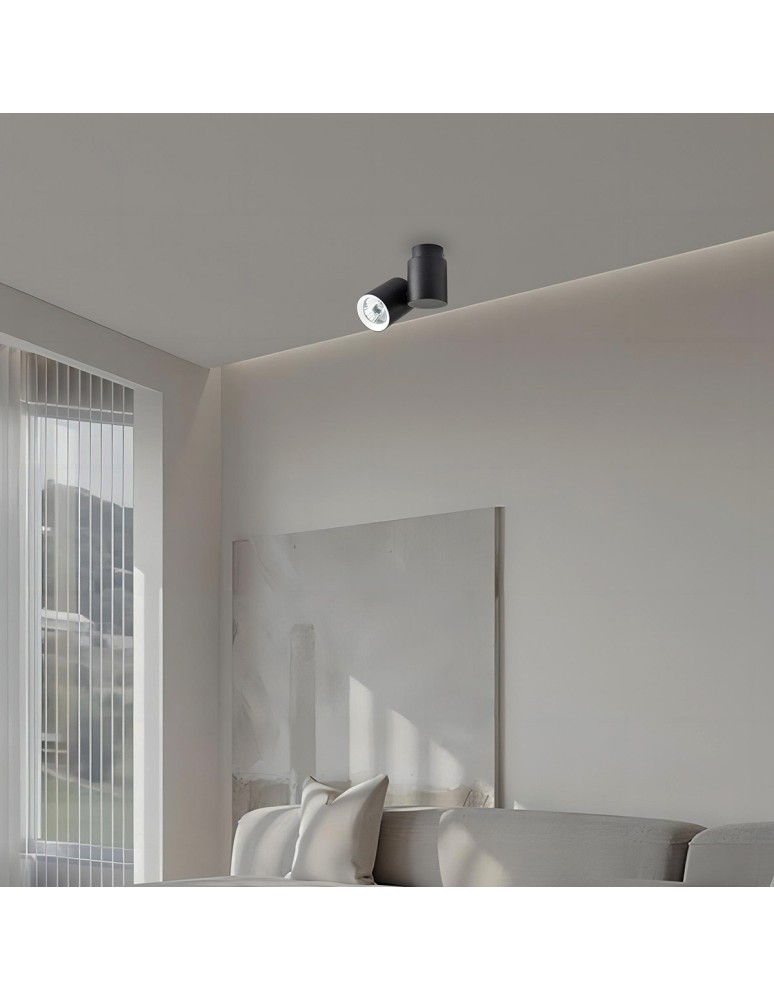 Reflektory sufitowe - Light Prestige Boston 1 czarny z białym ringiem GU10 czarny LP-741/1W BK/WH - product kolory-swiatla.pl 2