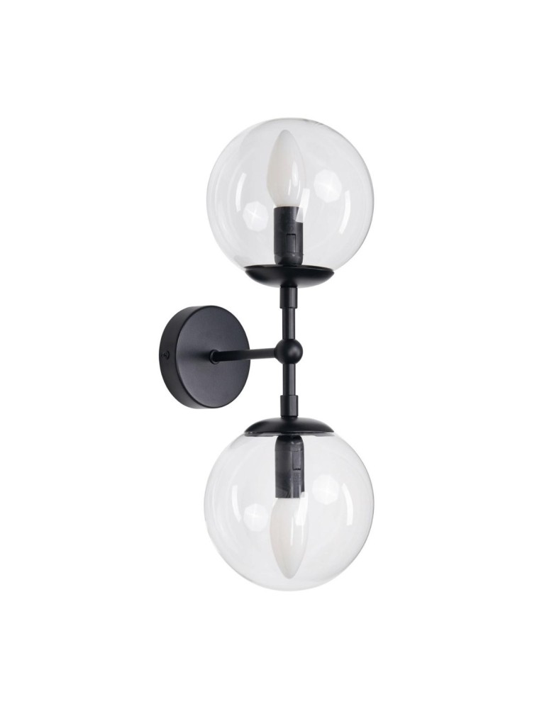 Kinkiety - Light Prestige Dorado kinkiet 2 czarny Transp. 2xE14 czarny / transparentny - product kolory-swiatla.pl 2