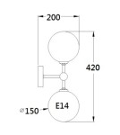 Kinkiety - Light Prestige Dorado kinkiet 2 czarny Transp. 2xE14 czarny / transparentny - product 3