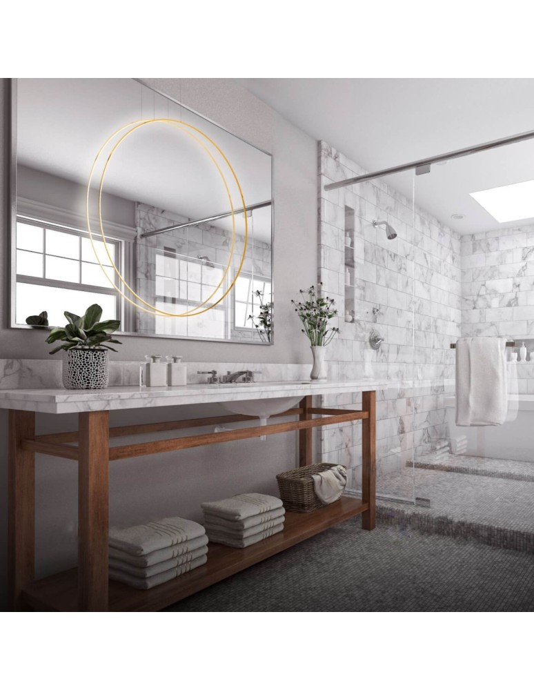 Light Prestige Mirror wisząca duża złota 1xLED IP44 złoty LP-999/1P L GD Light Prestige Mirror wisząca duża złota 1xLED IP44 złoty LP-999/1P L GD