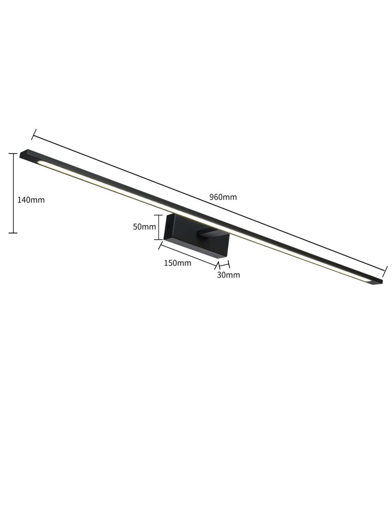 Light Prestige Isla kinkiet czarny XXL z IP44 LED czarny GS-LWB-32W BK Light Prestige Isla kinkiet czarny XXL z IP44 LED czarny GS-LWB-32W BK