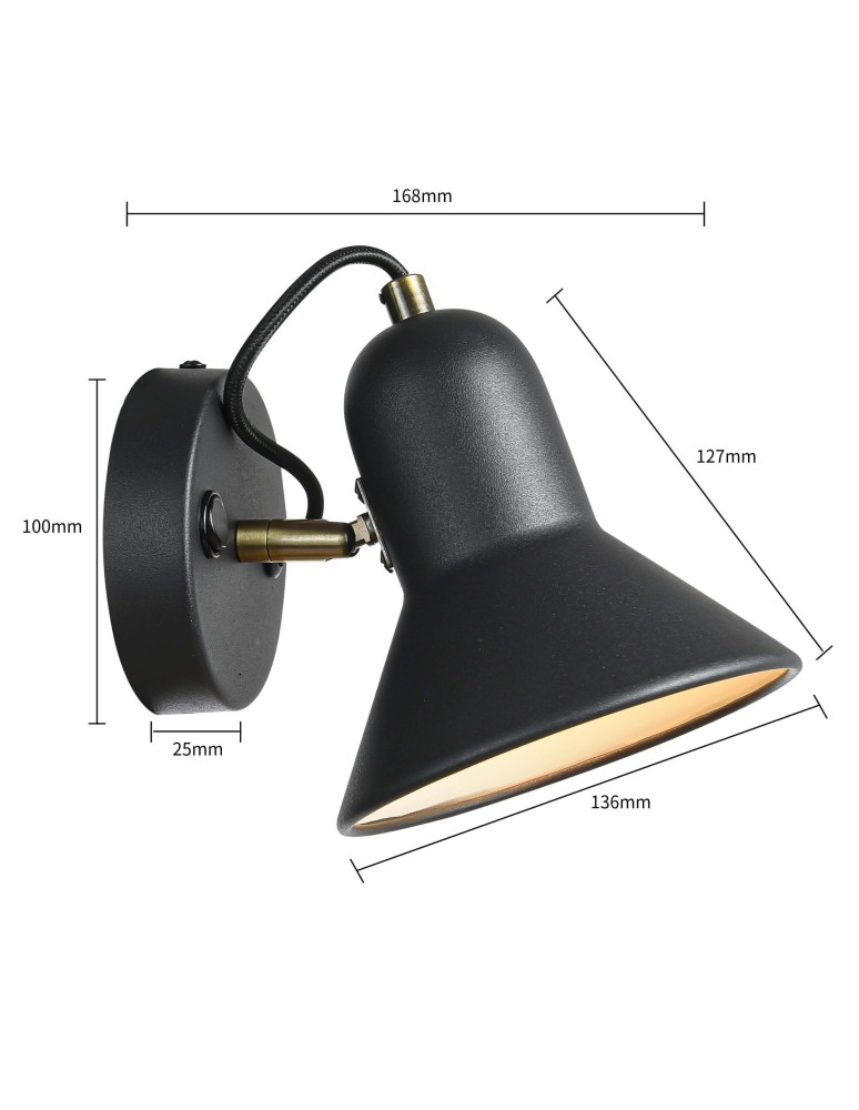 Light Prestige Astama kinkiet czarny E27 czarny LP-1122/1W BK Light Prestige Astama kinkiet czarny E27 czarny LP-1122/1W BK