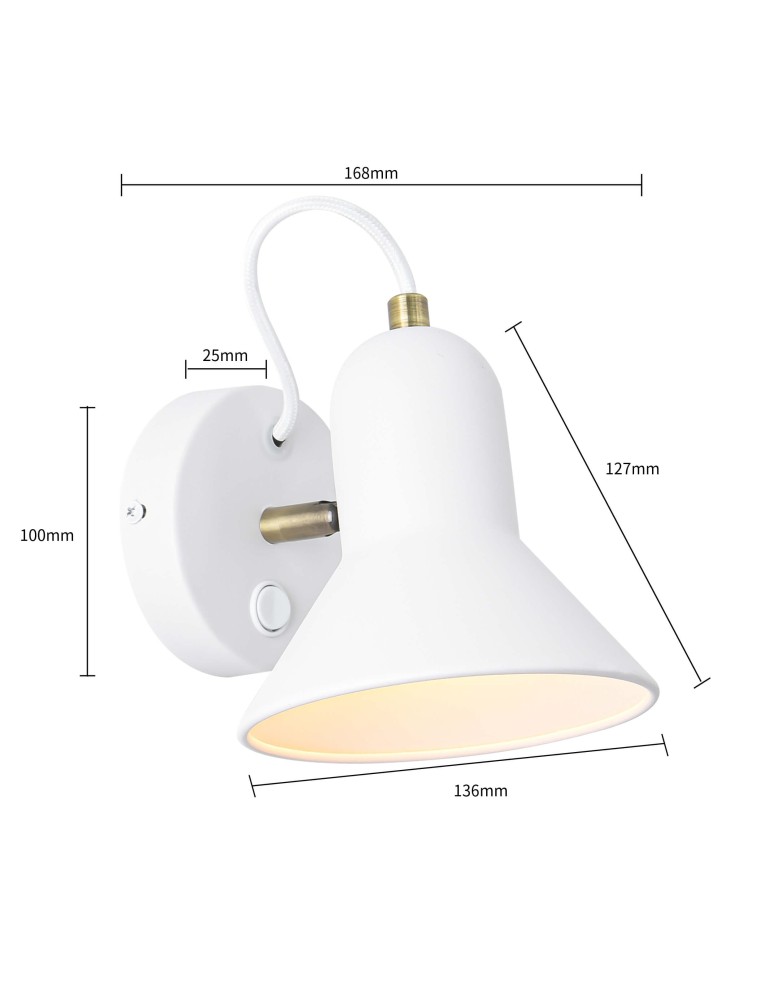 Light Prestige Astama kinkiet biały E27 biały LP-1122/1W WH Light Prestige Astama kinkiet biały E27 biały LP-1122/1W WH