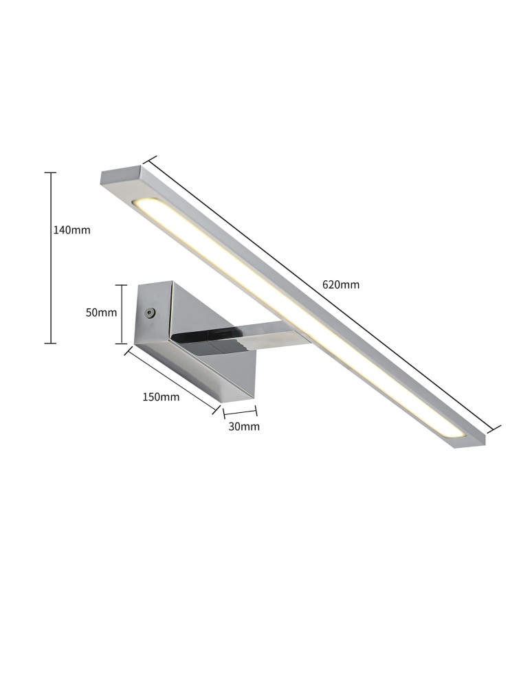 Light Prestige Kinkiet Isla duży 1xLED chrom IP44 GS-LWB-20W CH CCT Light Prestige Kinkiet Isla duży 1xLED chrom IP44 GS-LWB-20W CH CCT