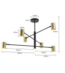 Light Prestige Snow 6 złoty xGU10 Złoty/Czarny LP-731/6P GD Light Prestige Snow 6 złoty xGU10 Złoty/Czarny LP-731/6P GD