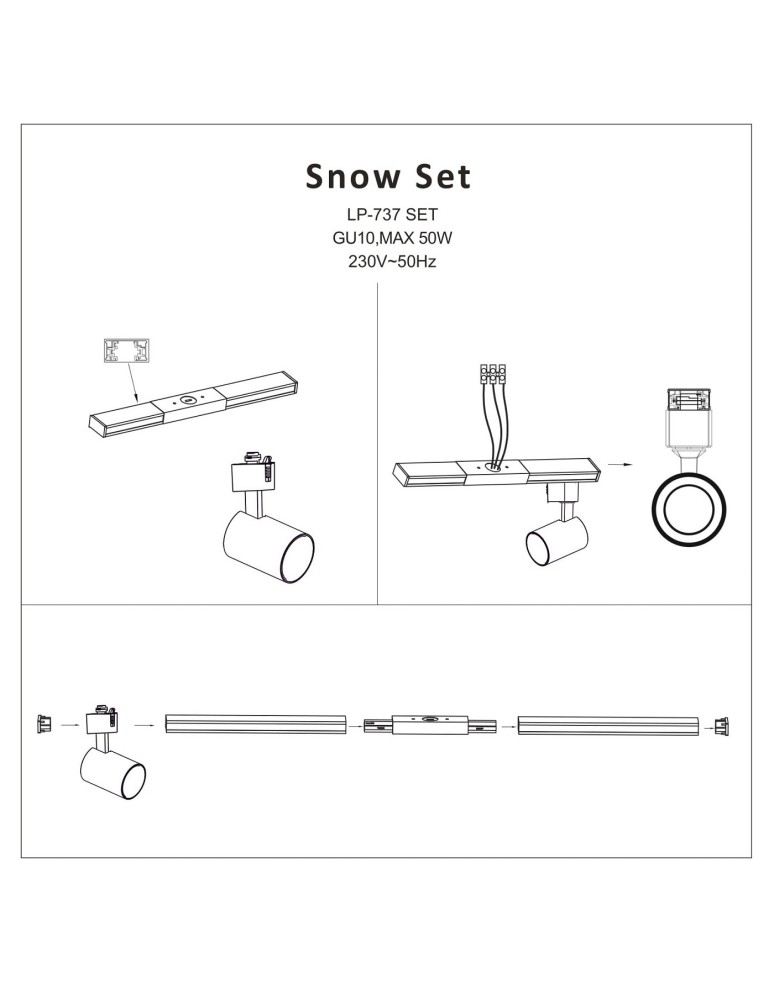Light Prestige Snow reflektor 3F czarny 1xGU10 czarny Light Prestige Snow reflektor 3F czarny 1xGU10 czarny