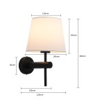 Light Prestige Tivoli kinkiet czarny E27 czarny / biały LP-1133/1W BK Light Prestige Tivoli kinkiet czarny E27 czarny / biały LP-1133/1W BK