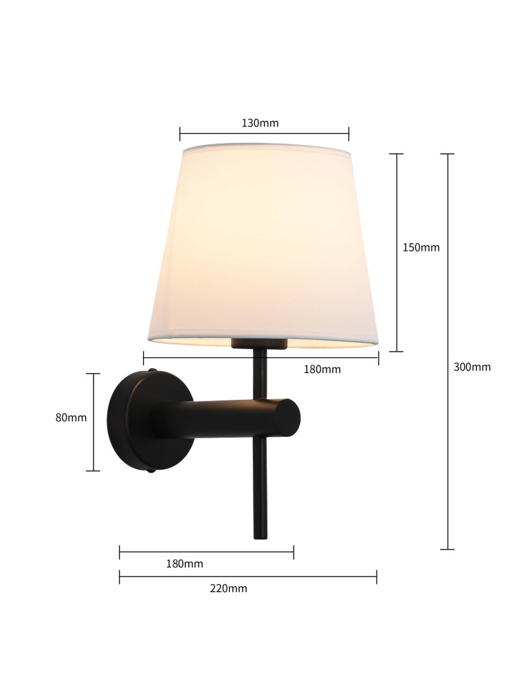 Light Prestige Tivoli kinkiet czarny E27 czarny / biały LP-1133/1W BK Light Prestige Tivoli kinkiet czarny E27 czarny / biały LP-1133/1W BK