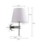 Light Prestige Tivoli kinkiet chrom E27 srebnry/biały LP-1133/1W CH Light Prestige Tivoli kinkiet chrom E27 srebnry/biały LP-1133/1W CH