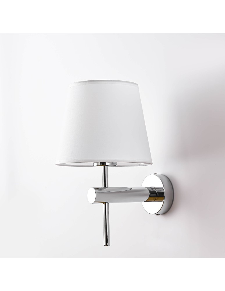 Light Prestige Tivoli kinkiet chrom E27 srebnry/biały LP-1133/1W CH Light Prestige Tivoli kinkiet chrom E27 srebnry/biały LP-1133/1W CH
