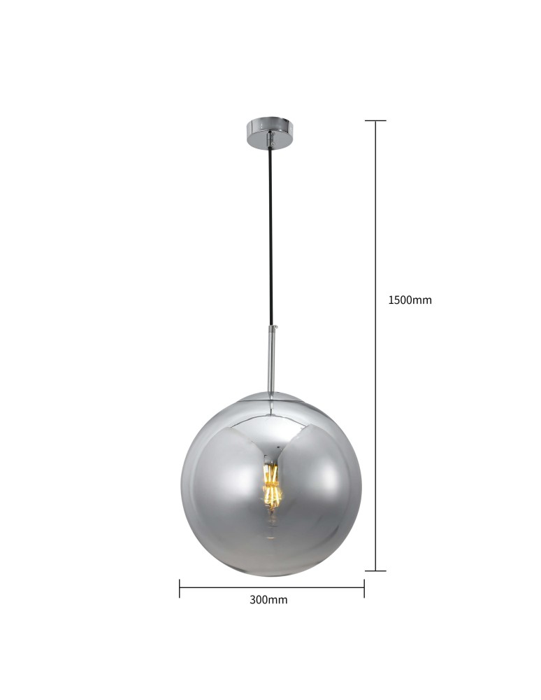 Light Prestige Palla wisząca chrom E27 srebrny/transparentny LP-2844/1P CH Light Prestige Palla wisząca chrom E27 srebrny/transparentny LP-2844/1P CH
