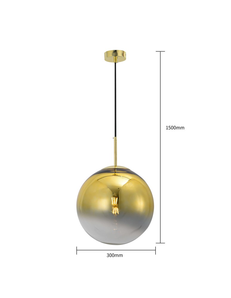 Light Prestige Palla wisząca złota E27 złoty/transparentny LP-2844/1P GD