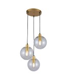 Light Prestige Puerto 3 wisząca złota E27 złoty / transparentny LP-004/3P GD Light Prestige Puerto 3 wisząca złota E27 złoty / transparentny LP-004/3P GD