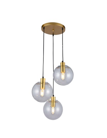 Light Prestige Puerto 3 wisząca złota E27 złoty / transparentny LP-004/3P GD