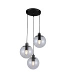 Light Prestige Puerto 3 wisząca czarna E27 czarny / transparentny LP-004/3P BK Light Prestige Puerto 3 wisząca czarna E27 czarny / transparentny LP-004/3P BK