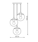 Light Prestige Puerto 3 wisząca czarna E27 czarny / transparentny LP-004/3P BK Light Prestige Puerto 3 wisząca czarna E27 czarny / transparentny LP-004/3P BK