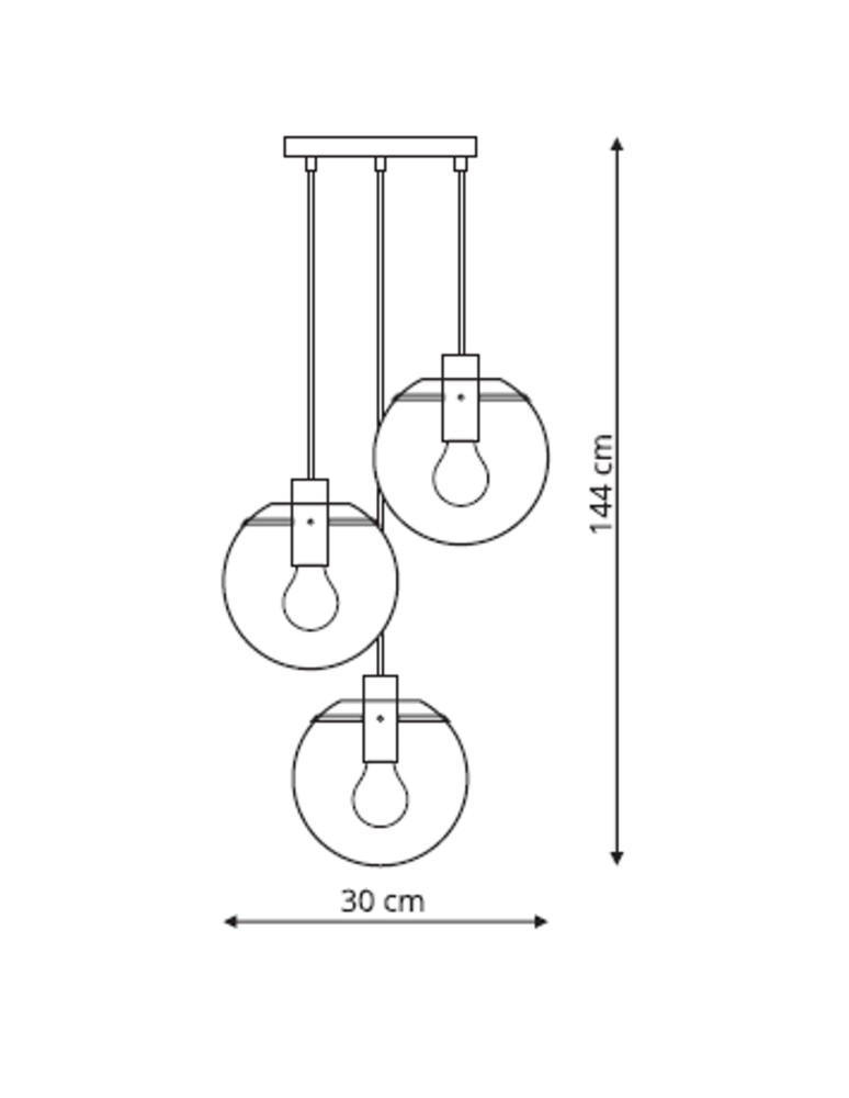 Light Prestige Puerto 3 wisząca czarna E27 czarny / transparentny LP-004/3P BK Light Prestige Puerto 3 wisząca czarna E27 czarny / transparentny LP-004/3P BK