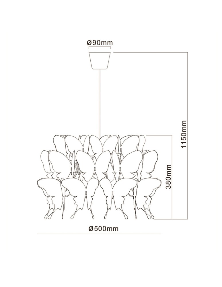 Light Prestige Farfalla 1 wisząca biała E27 biały LP-3439/1P white Light Prestige Farfalla 1 wisząca biała E27 biały LP-3439/1P white