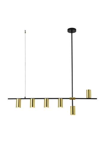 Light Prestige Arizona 6 linia lampa wisząca czarny/złoty LP-074/6PL BK/GD 6xGU10 czarny / złoty