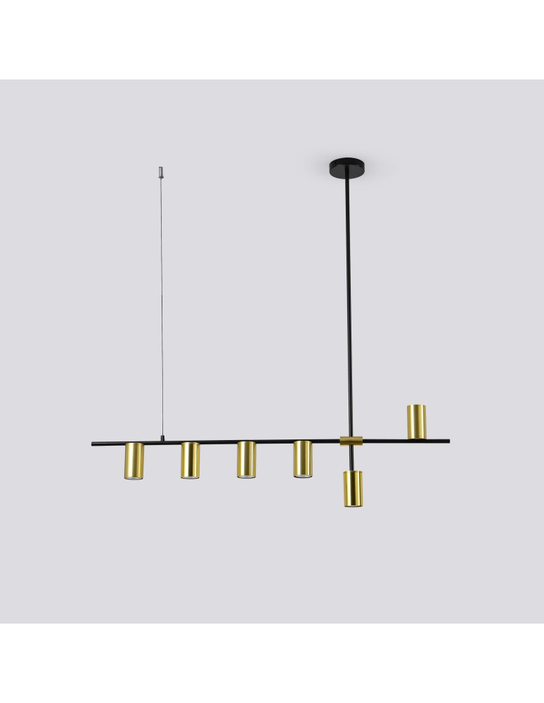 Light Prestige Arizona 6 linia lampa wisząca czarny/złoty LP-074/6PL BK/GD 6xGU10 czarny / złoty Light Prestige Arizona 6 linia lampa wisząca czarny/złoty LP-074/6PL BK/GD 6xGU10 czarny / złoty