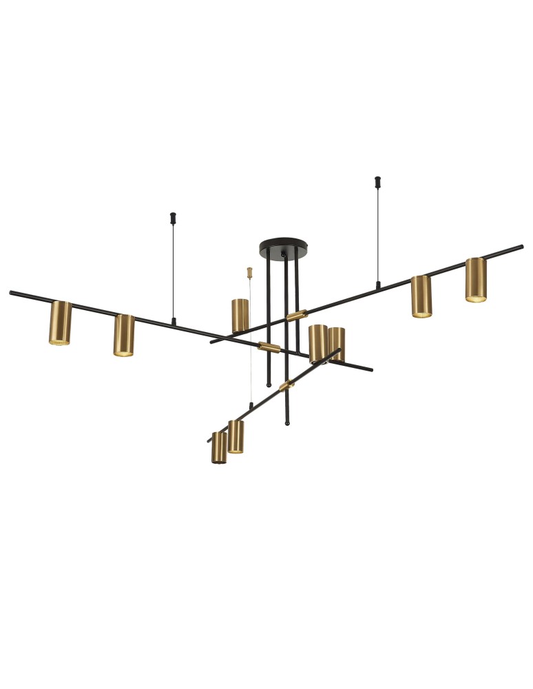 Light Prestige Arizona 9 linia lampa wisząca czarny/złoty LP-074/9PL BK/GD 9xGU10 czarny / złoty Light Prestige Arizona 9 linia lampa wisząca czarny/złoty LP-074/9PL BK/GD 9xGU10 czarny / złoty