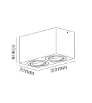 Oprawy sufitowe na wymienne źródło światła - Light Prestige Lyon 2 oprawa natynkowa czarna GU10  LP-5881/2SM BK - product 5