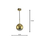 Lampy wiszące - Light Prestige Palla lampa wisząca mała złota LP-2844/1P S GD 1xE14 złoty/transparentny - product 6