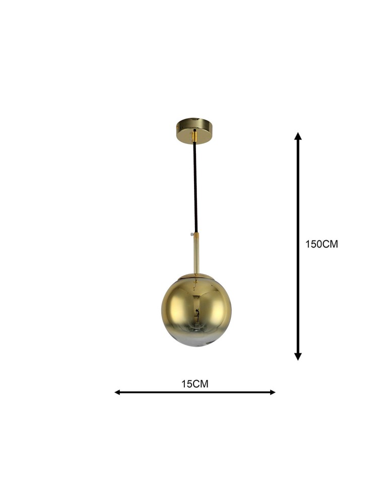 Light Prestige Palla lampa wisząca mała złota LP-2844/1P S GD 1xE14 złoty/transparentny