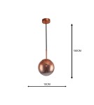 Light Prestige Palla lampa wisząca mała miedziana LP-2844/1P S MI 1xE27 miedziany/transparetny Light Prestige Palla lampa wisząca mała miedziana LP-2844/1P S MI 1xE27 miedziany/transparetny