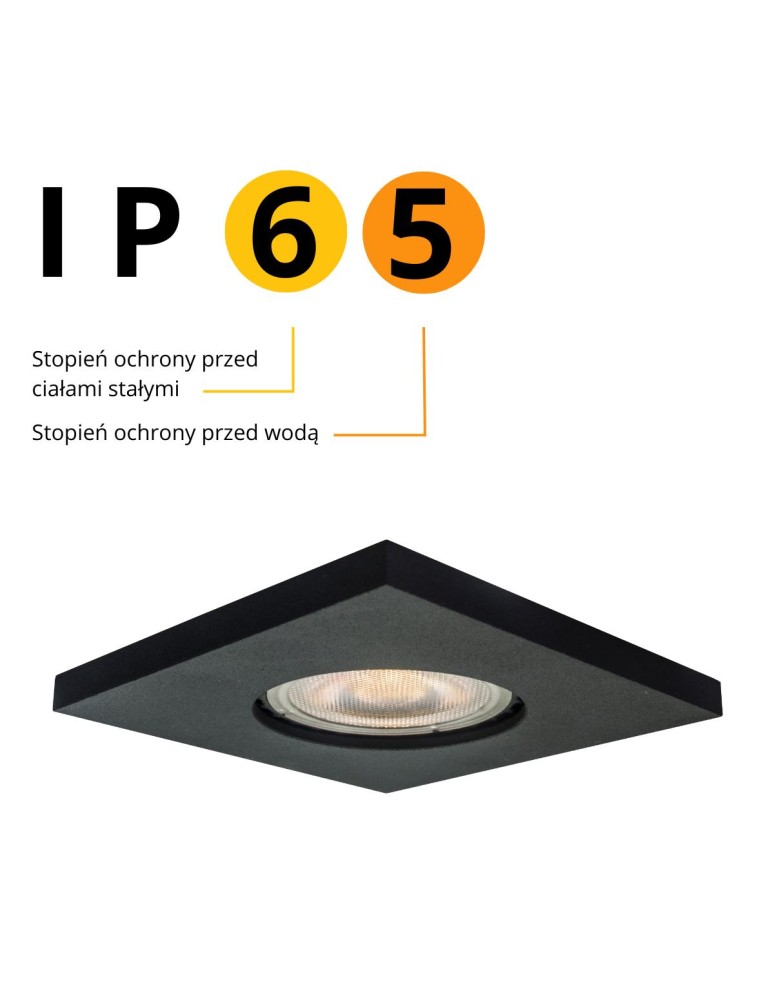 Light Prestige Lagos oczko podtynkowe kwadratowe czarne IP65 GU10 czarny LP-440/1RS BK square Light Prestige Lagos oczko podtynkowe kwadratowe czarne IP65 GU10 czarny LP-440/1RS BK square