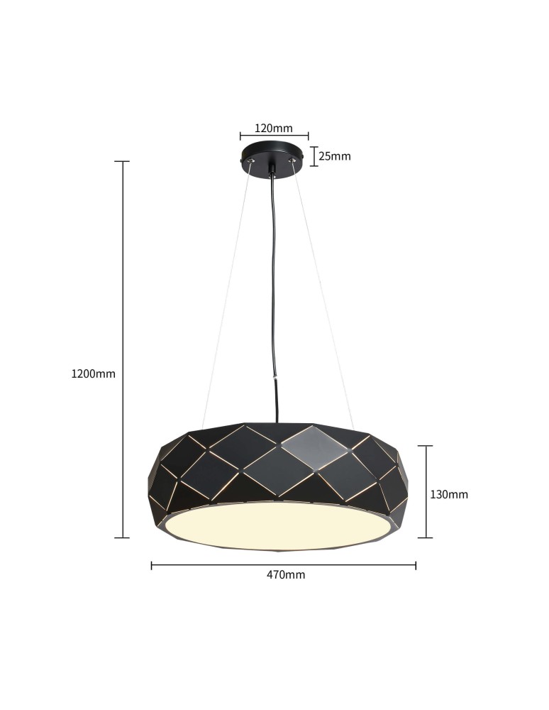 Light Prestige Reus wisząca czarna E27 czarny LP-8069/1P BK Light Prestige Reus wisząca czarna E27 czarny LP-8069/1P BK