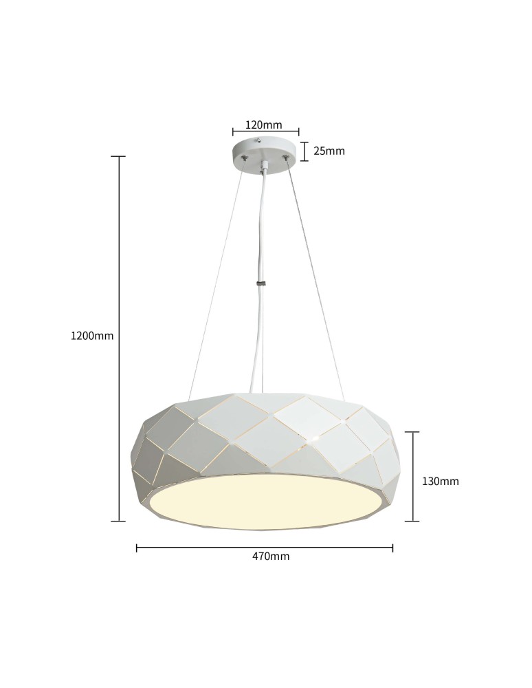 Light Prestige Reus wisząca biała E27 biały LP-8069/1P WH Light Prestige Reus wisząca biała E27 biały LP-8069/1P WH