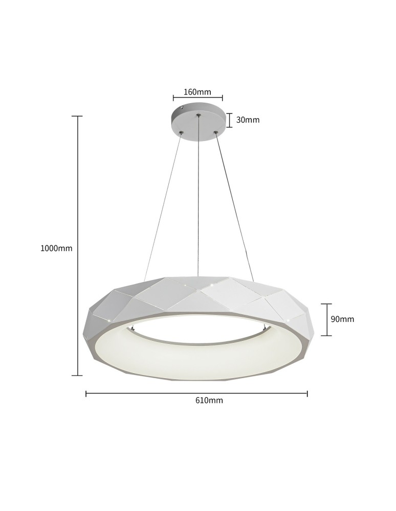 Light Prestige Reus LED wisząca biała LED biały LP-8069/1P LED WH Light Prestige Reus LED wisząca biała LED biały LP-8069/1P LED WH