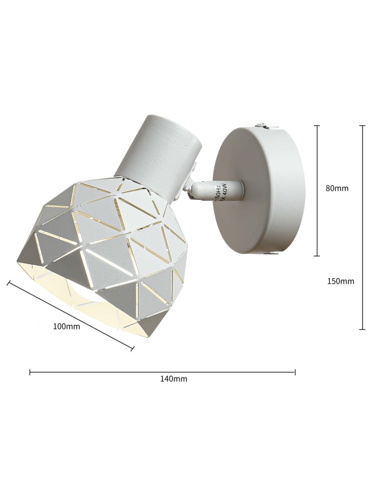 Light Prestige Reus 1 spot biały E14 biały LP-8069/1WS WH Light Prestige Reus 1 spot biały E14 biały LP-8069/1WS WH