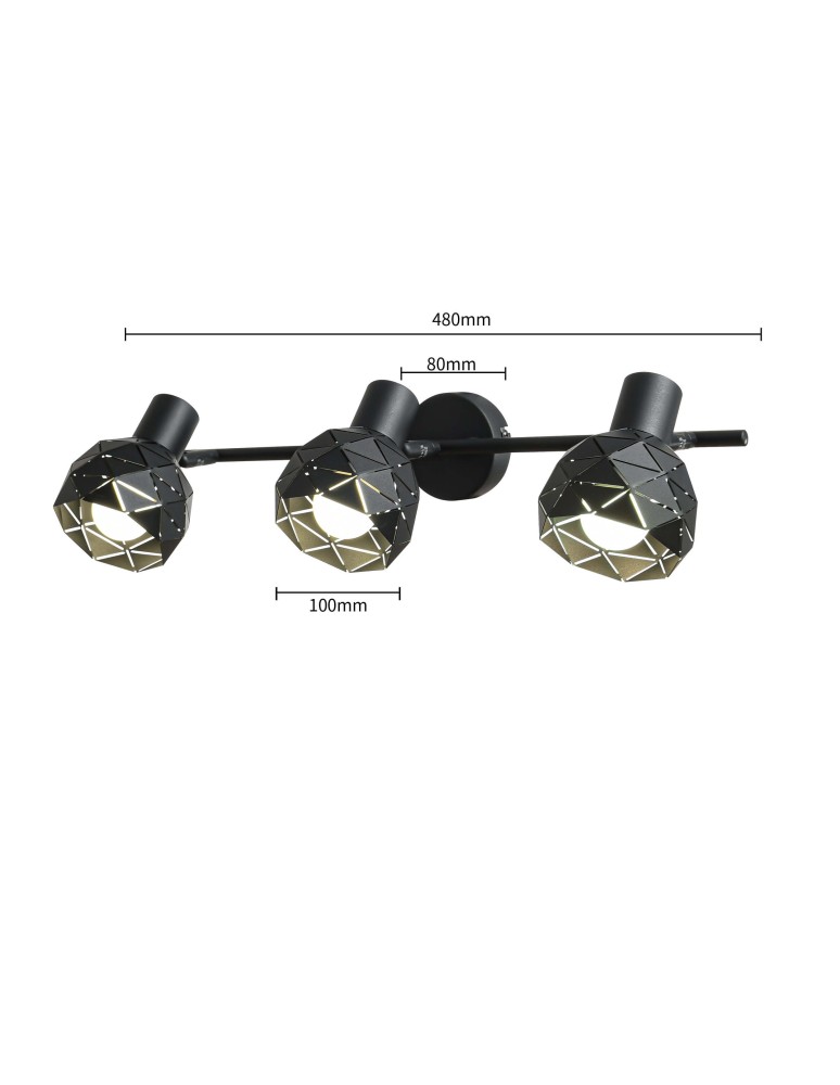 Light Prestige Reus 3 spot czarny E14 czarny LP-8069/3WS BK Light Prestige Reus 3 spot czarny E14 czarny LP-8069/3WS BK