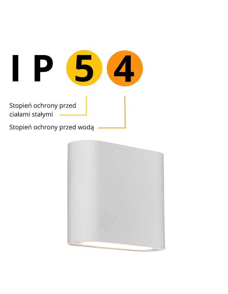 Light Prestige Sapri kinkiet biały IP54 LED biały LP-1556/1W WH Light Prestige Sapri kinkiet biały IP54 LED biały LP-1556/1W WH