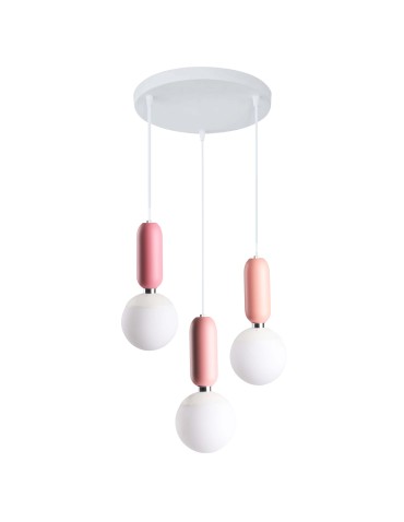 Light Prestige Lampa wisząca Rubi 3 wisząca różowa LP-044/3P Pink xE14 Różowy