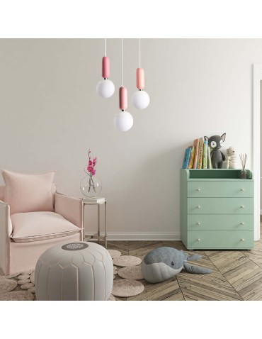 Light Prestige Lampa wisząca Rubi 3 wisząca różowa LP-044/3P Pink xE14 Różowy - product 2