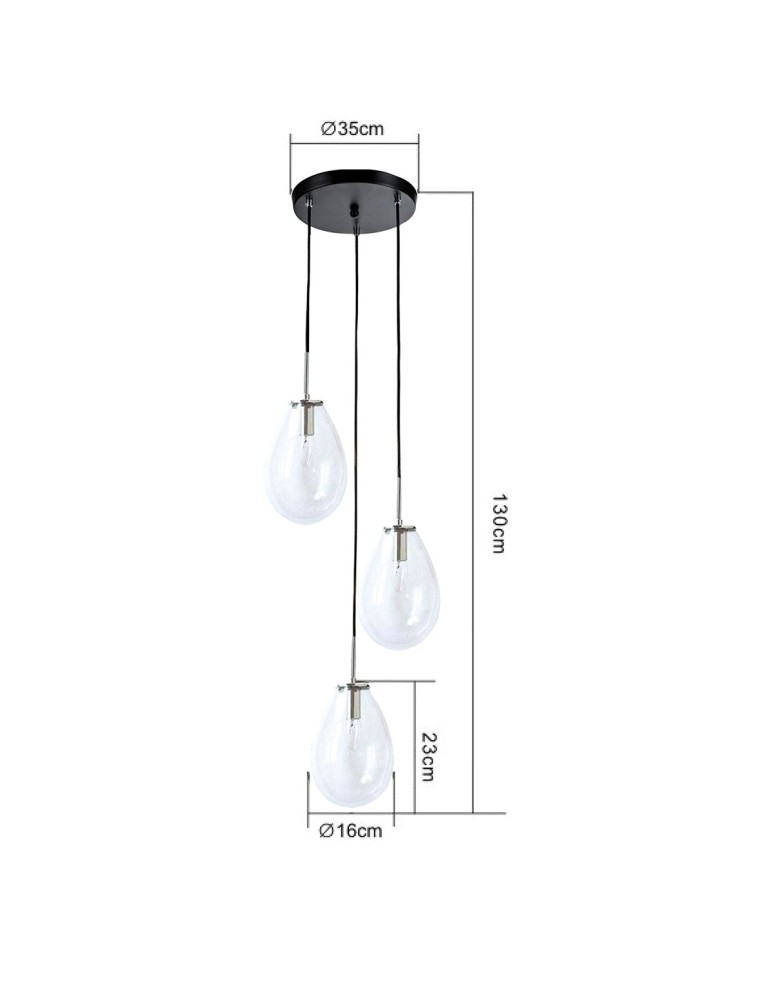 Light Prestige Fondi 3 wiszaca E14 transparentny LP-1214/3P Light Prestige Fondi 3 wiszaca E14 transparentny LP-1214/3P